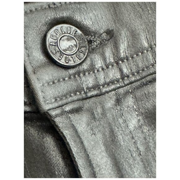 AGOLDE Roxanne Leatherette High Rise Skinny Jeans in Black Women's Sz 26 - Picture 9 of 15